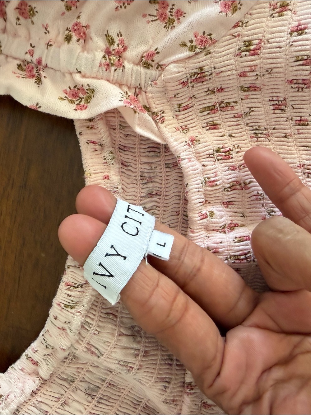 Ivy City Co Pink Floral Smocked Midi Dress - Picture 9 of 16